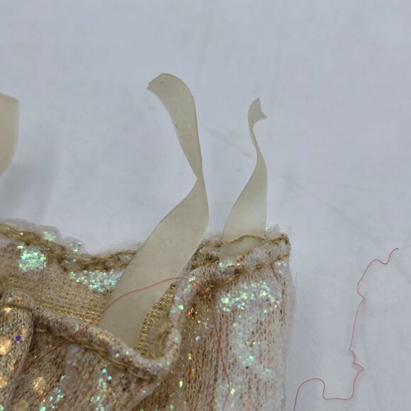 Holiday Sparkle Barbie Dress Gold With Red Ribbon - Picture 4 of 5